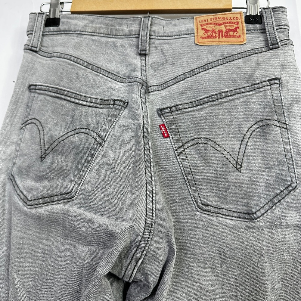 Levi’s Ribcage Straight Ankle Jeans Button Fly Vintage Gray 28 Womens Denim - Picture 11 of 13